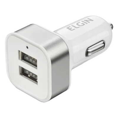 Carregador USB Automotivo Elgin 46RCV2USB000 2 Saídas USB Branco — foto 2