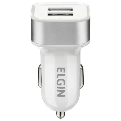 Carregador USB Automotivo Elgin 46RCV2USB000 2 Saídas USB Branco — foto 4