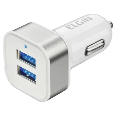 Carregador USB Automotivo Elgin 46RCV2USB000 2 Saídas USB Branco — foto 5