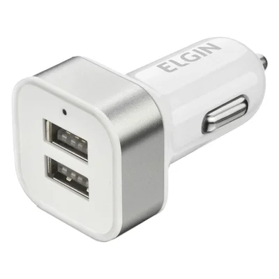 Carregador USB Automotivo Elgin 46RCV2USB000 2 Saídas USB Branco — foto 6