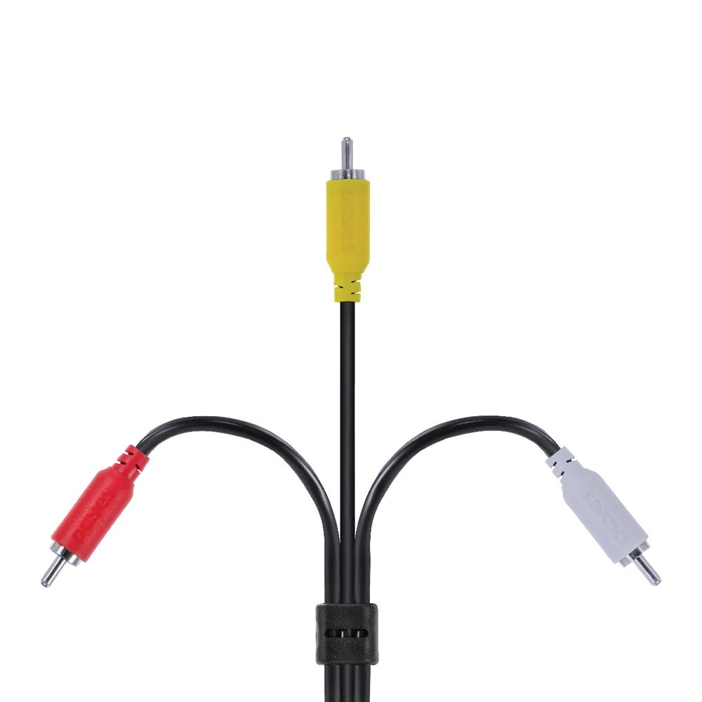 Imagem 3 de 5 do produto Cabo De Vídeo Composto 3 Rca Macho Para 3 Rca Macho 28Awg Puro Cobre 2 Metros - P3r-2