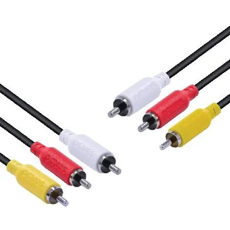 Imagem 4 de 5 do produto Cabo De Vídeo Composto 3 Rca Macho Para 3 Rca Macho 28Awg Puro Cobre 2 Metros - P3r-2