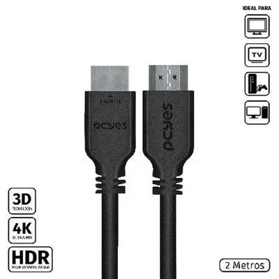 Cabo Hdmi 2.0 4K 30Awg Puro Cobre 2 Metros - Phm20-2