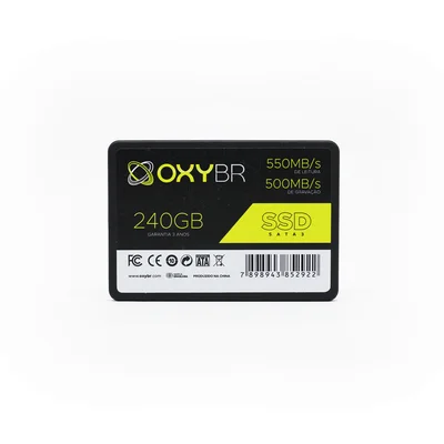 SSD Oxy 240GB, SATA3, LEITURA 550 MB/S, GRAVAÇÃO 350 MB/S
