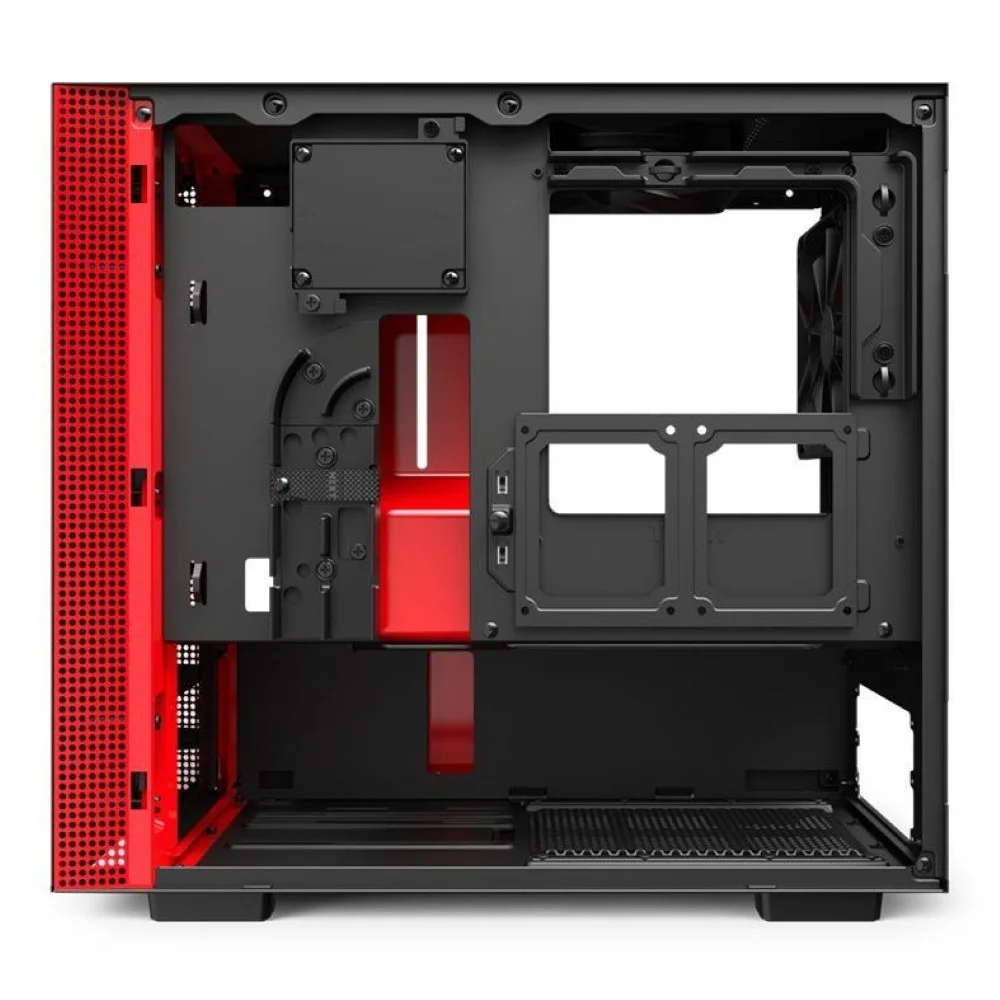 Imagem 2 de 5 do produto Gabinete Gamer Nzxt H210i-br Vidro Temperado S/ Fonte S/ Cooler - Preto/vermelho
