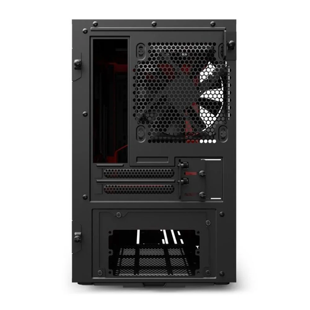 Imagem 3 de 5 do produto Gabinete Gamer Nzxt H210i-br Vidro Temperado S/ Fonte S/ Cooler - Preto/vermelho