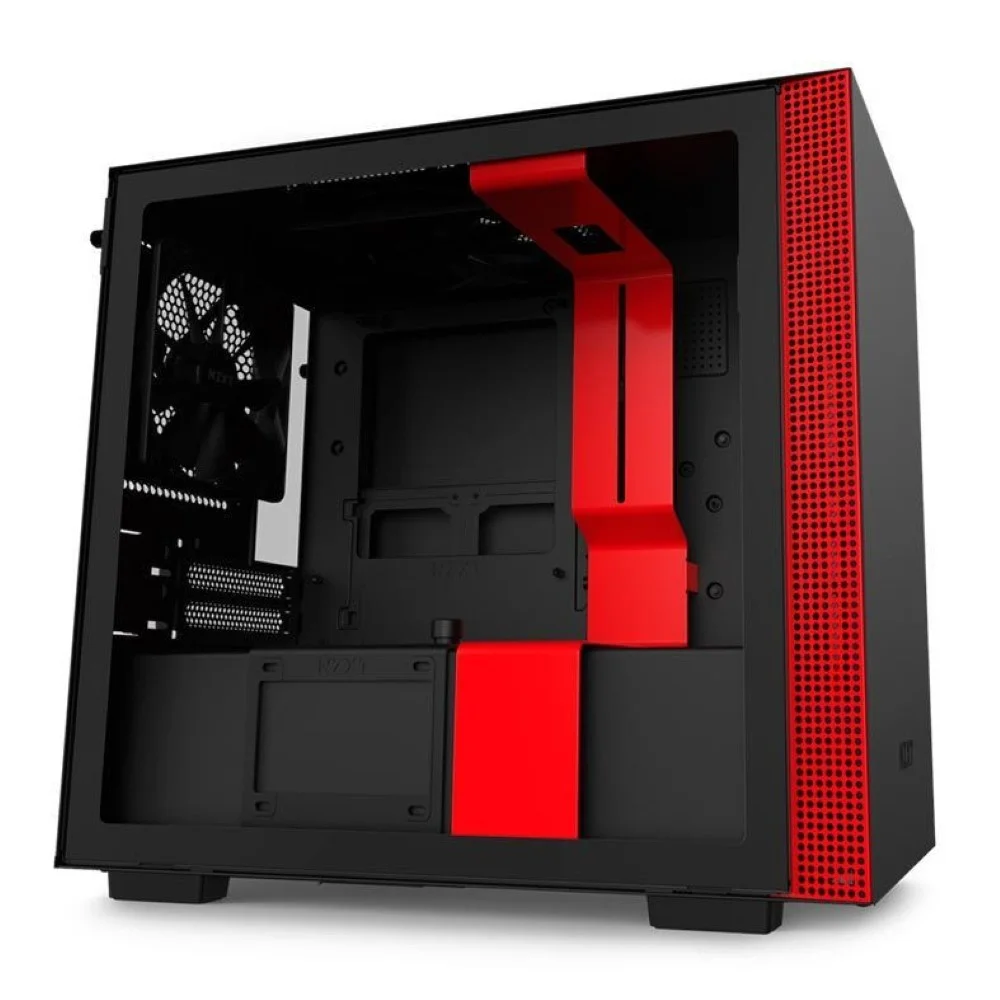 Imagem 4 de 5 do produto Gabinete Gamer Nzxt H210i-br Vidro Temperado S/ Fonte S/ Cooler - Preto/vermelho