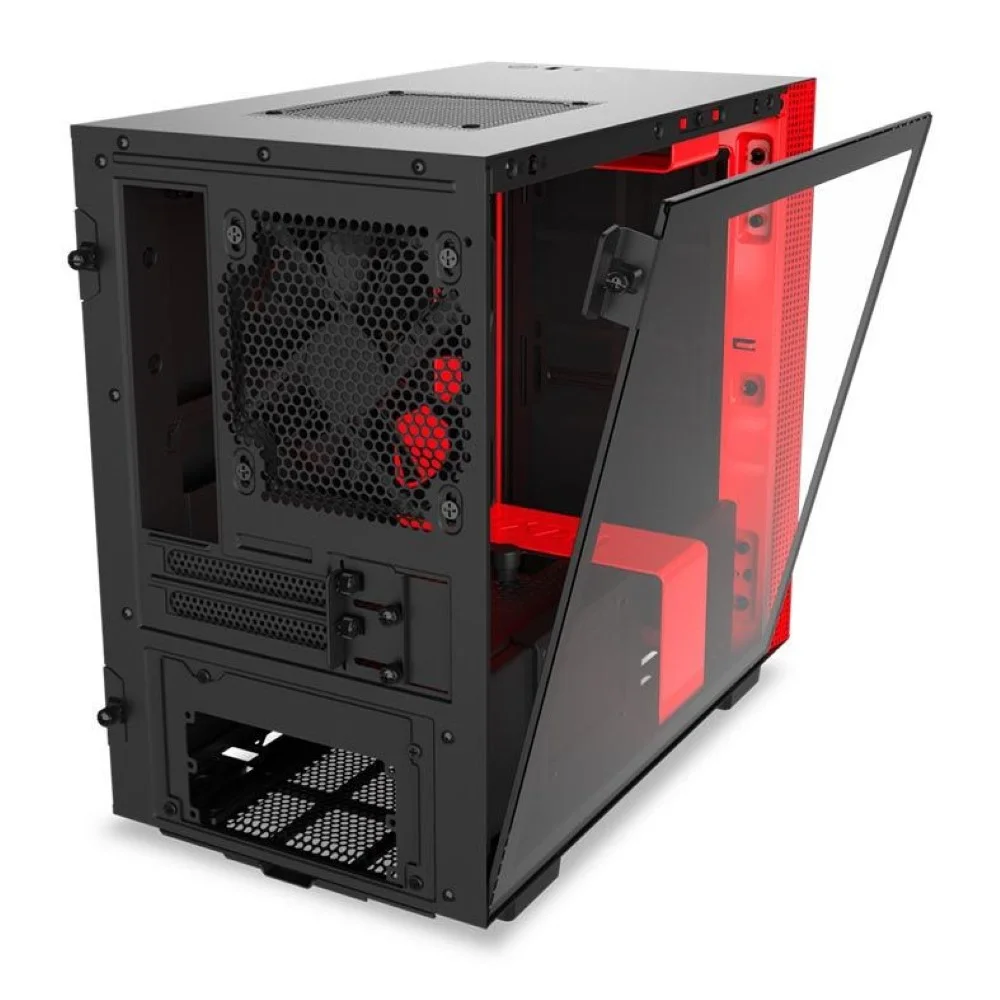 Imagem 5 de 5 do produto Gabinete Gamer Nzxt H210i-br Vidro Temperado S/ Fonte S/ Cooler - Preto/vermelho