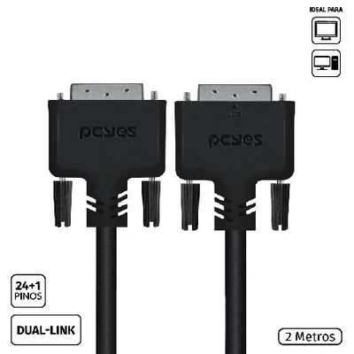 Cabo Dvi-D PCYES 24+1 Para Dvi-D 24+1 Dual-Link 2 Metros, Pddl-2