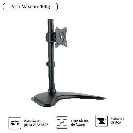 Suporte Para Monitor De Mesa 13´´-27´´´´ Vesa 100X100 Plmsm01b