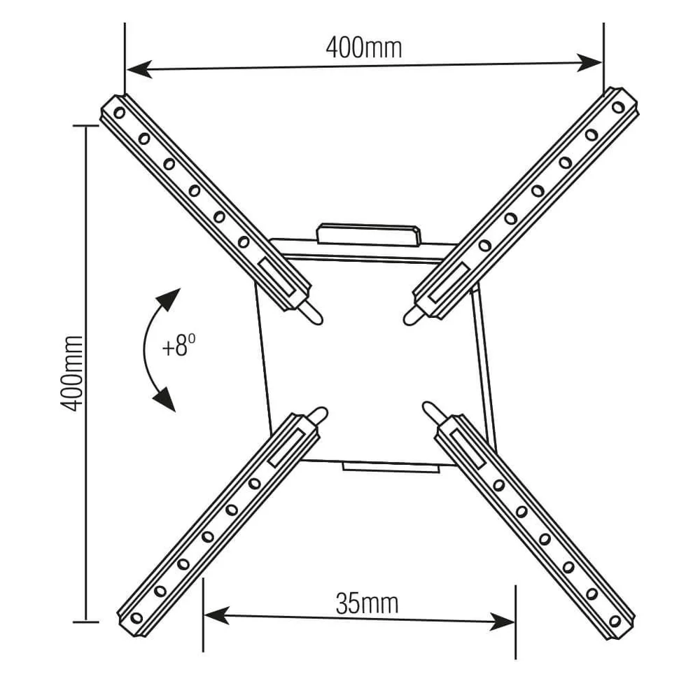 Imagem 4 de 5 do produto Suporte Para Tv Ou Monitor Lcd De 10´´ A 55´´ Sbrp110 Preto - Com Inclinação De Até 8°