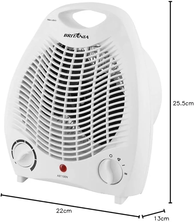 Aquecedor Britânia, 1500w, 3 Níveis De Potência, Branco, 110v Ab1100n 8