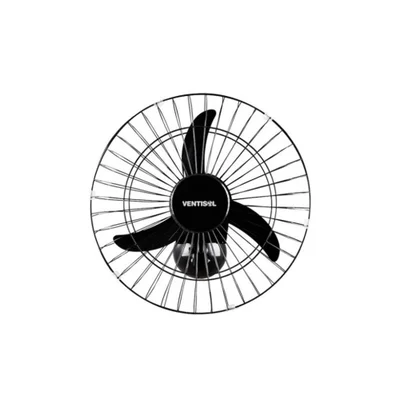 Ventilador De Parede Ventisol Oscilante New, 220V, 200W, Preto, 3 Pás, 3 Velocidades