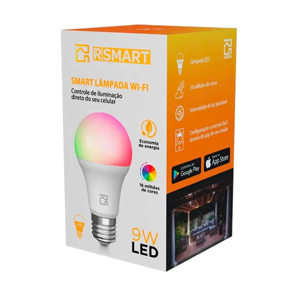 Imagem 2 de 5 do produto Smart Lâmpada RSmart Wi-Fi, LED, 9W, Branco, Compatível Com Alexa