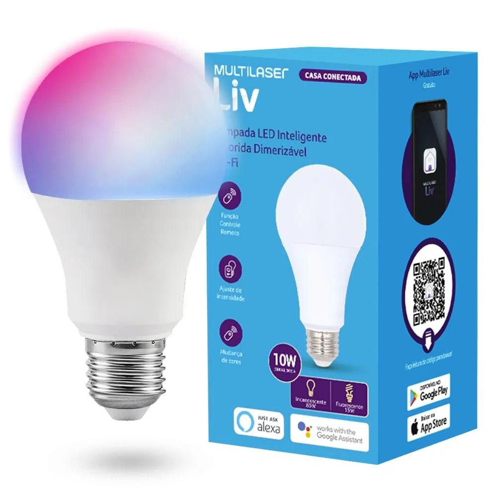 Lâmpada Inteligente, Multi, Liv Se224, Led, Inteligente Dimerizável - Wi-fi