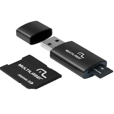 Kit 3 Em 1, Cartão Micro SD 16GB + Adaptador + Leitor USB - MC112