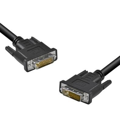 O cabo DVI-D é ideal para conexões entre computadores e monitores com sinal digital, alcançando resolução máxima de 2560 x 1600.,Cabo tipo Dual link,