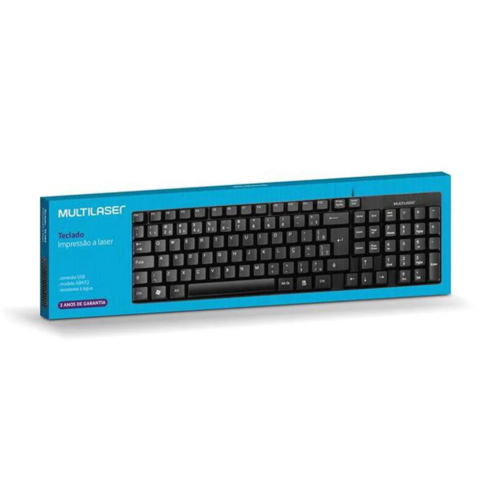 Imagem 3 de 3 do produto Teclado Multilaser Slim, Preto, Laser, USB - Tc193