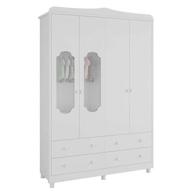 Guarda Roupa para quarto de bebê Noah, estilo Provençal, para deixar o quartinho do seu pequeno lindo e organizado. Produzido em 100 MDF, contém 4 por