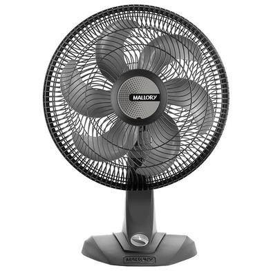 O Ventilador de Mesa OLIMPO TS com potência de 126W, grade em sistema especial TS e hélice de 6 pás, possui eficiência energética A nas 3 velocidades