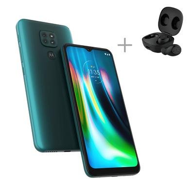Moto G9 Play + Fone de Ouvido Sem Fio Verde Turquesa | KaBuM!