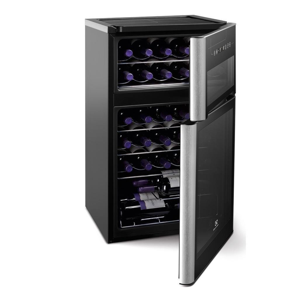 Imagem 3 de 5 do produto Adega Electrolux para 29 Garrafas, 2 Portas, 220V, Preta e Inox - ACD29