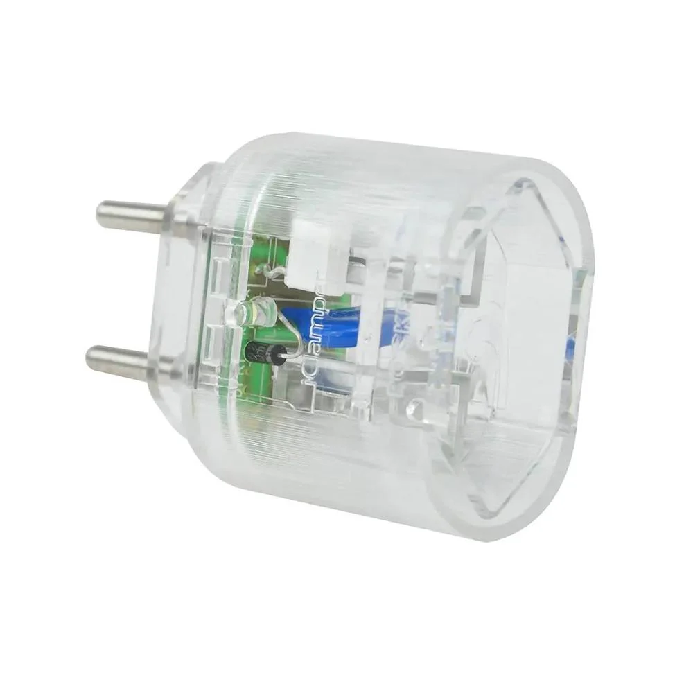 Adaptador DPS 10A iClamper Pocket, 2 Pinos, Proteção Completa contra Surtos Elétricos e Raios Mesmo, Sem Aterramento, Portátil, Transparente - 10191
