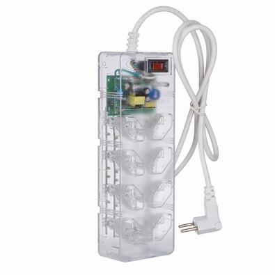 DPS iClamper Energia 8 Transparente + Filtro de Linha Bivolt 8 Tomadas Proteção Robusta contra Surtos Elétricos Clamper Evite queimas de aparelhos e