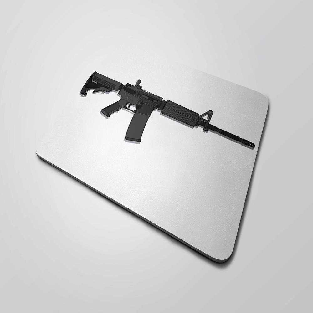 Mousepad Gamer Nerderia Gun, Médio, 26x30cm Mousepad Gamer Nerderia Gun, Médio, 26x30cm