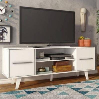 Rack para TV, Madesa, até 55 Polegadas, Copenhagen, Branco..