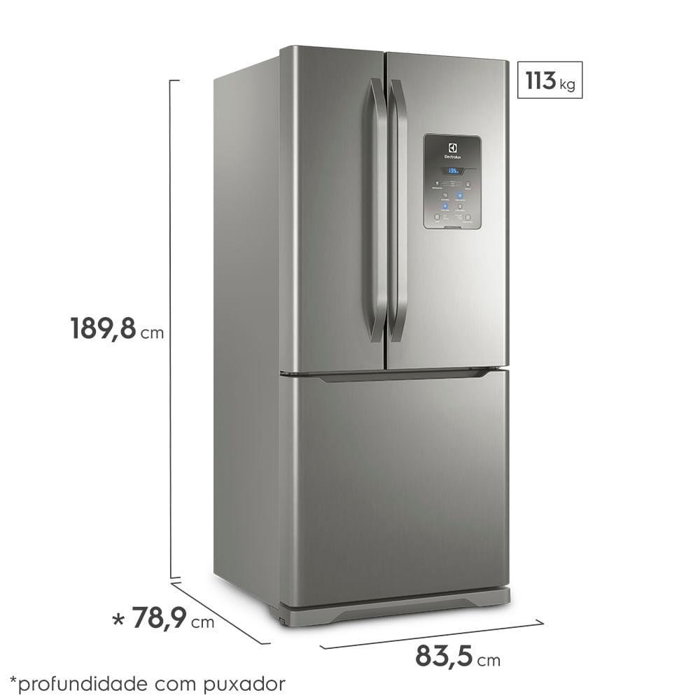Imagem 3 de 4 do produto Geladeira/Refrigerador Electrolux Frost Free Inverse, 579 Litros, 3 Portas, 220V, Inox - DM84X
