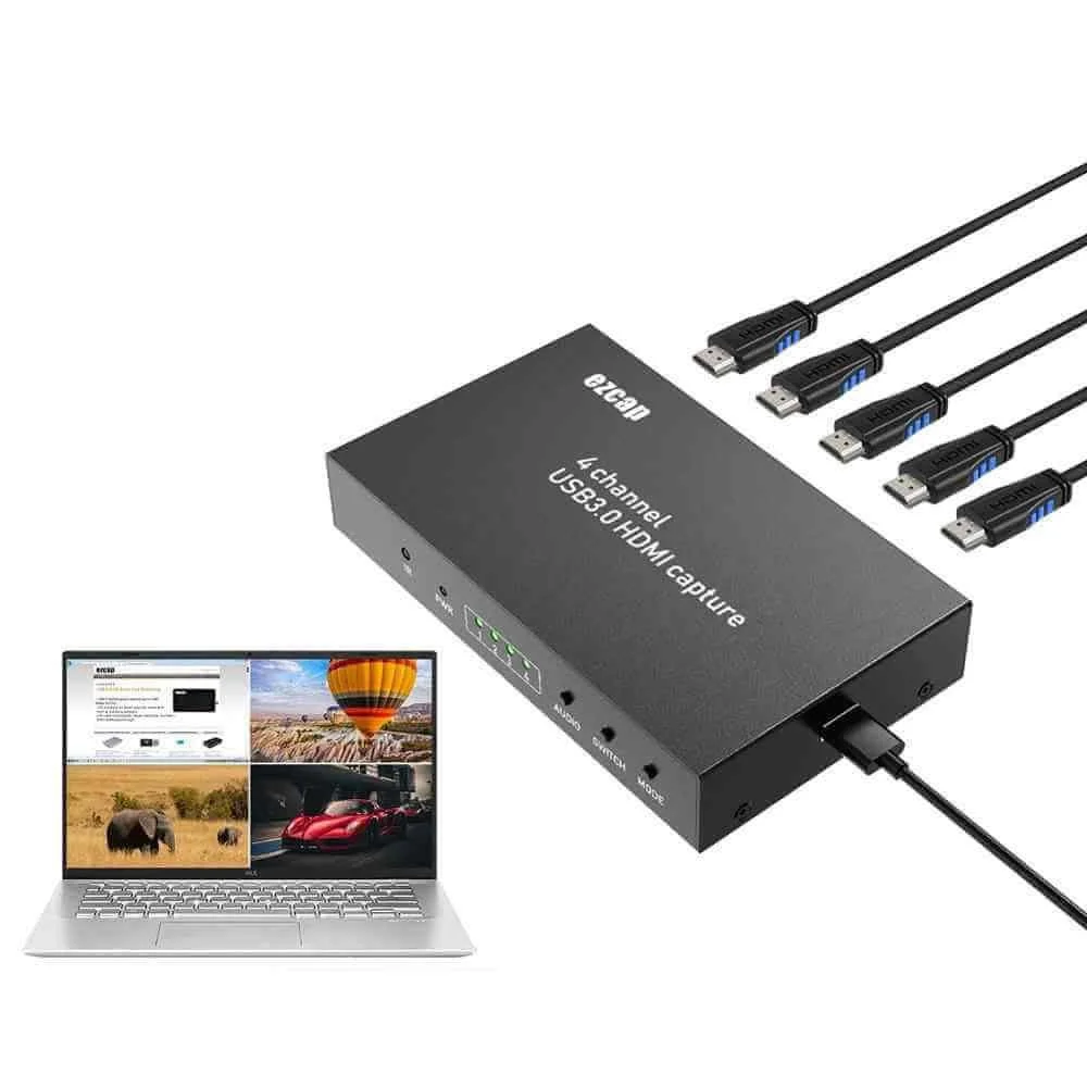 Imagem 3 de 4 do produto Placa de Captura Multi-Viewer Ezcap264, HDMI de 4 Canais, USB3.0 UVC Live Streaming e Gamer