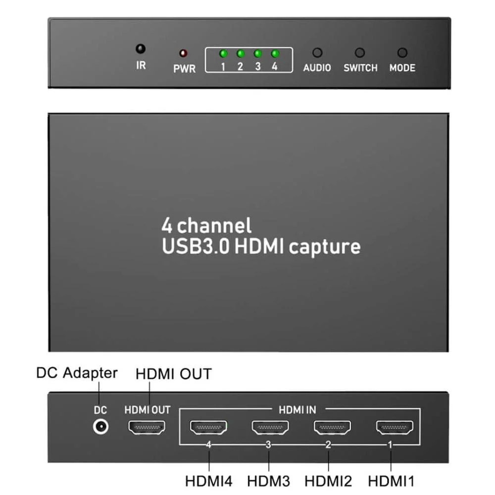 Imagem 4 de 4 do produto Placa de Captura Multi-Viewer Ezcap264, HDMI de 4 Canais, USB3.0 UVC Live Streaming e Gamer