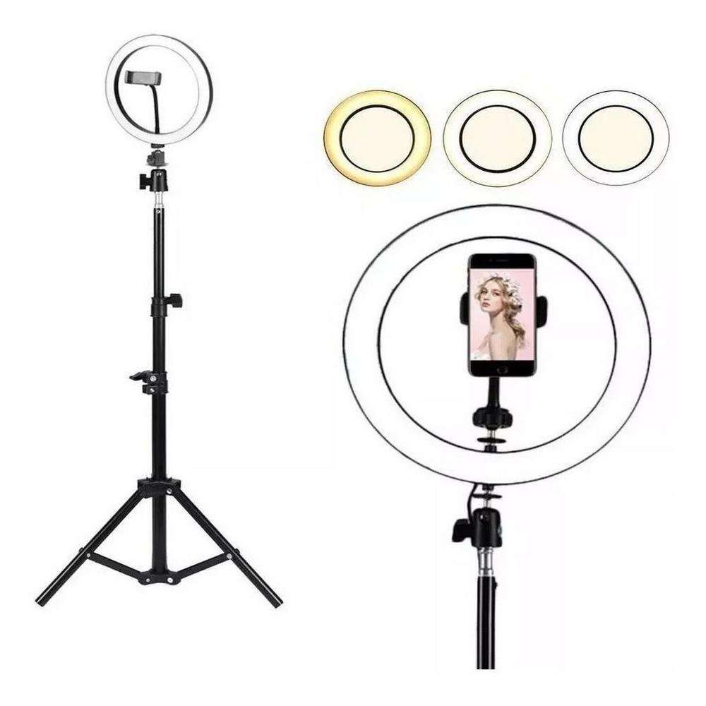Imagem 2 de 5 do produto Ring Light com Tripé, Suporte para Celular, Ilsus Portátil, 26cm