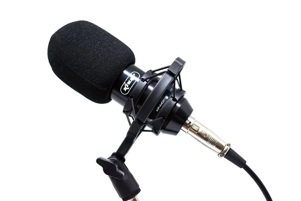 Microfone Condensador Knup KP-M0010, Com Braço Articulado e Shock Mount, Ideal para Podcasts, Youtubers, Stream e Live
