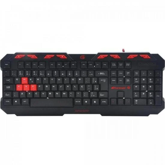 Teclado Gamer Fortrek Spider, Resistente ao Derramamento de Água, 8 Teclas Multimídia, ABNT2 - Gk706