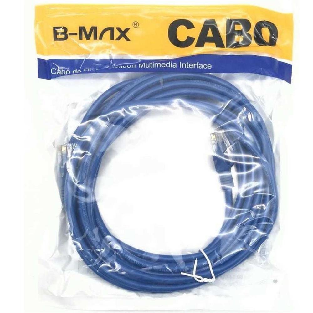 Imagem 2 de 2 do produto Cabo De Rede RJ45 Para RJ45 B-Max Cat5E Azul 5 Metros  -  BM8676