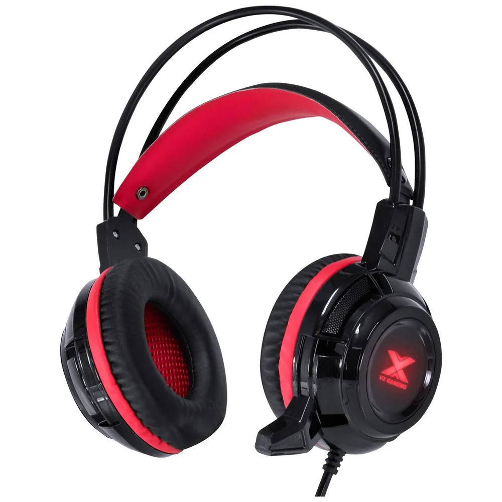 Headset VX Gaming Taranis V2 P2 com Microfone - Preto e Vermelho Headset VX Gaming Taranis V2 P2 com Microfone - Preto e Vermelho
