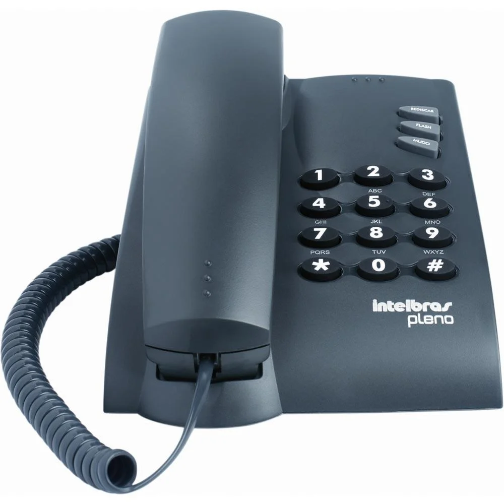 Telefone Intelbras Pleno, Com Chave, Preto - 4080057 Telefone Intelbras Pleno, Com Chave, Preto - 4080057