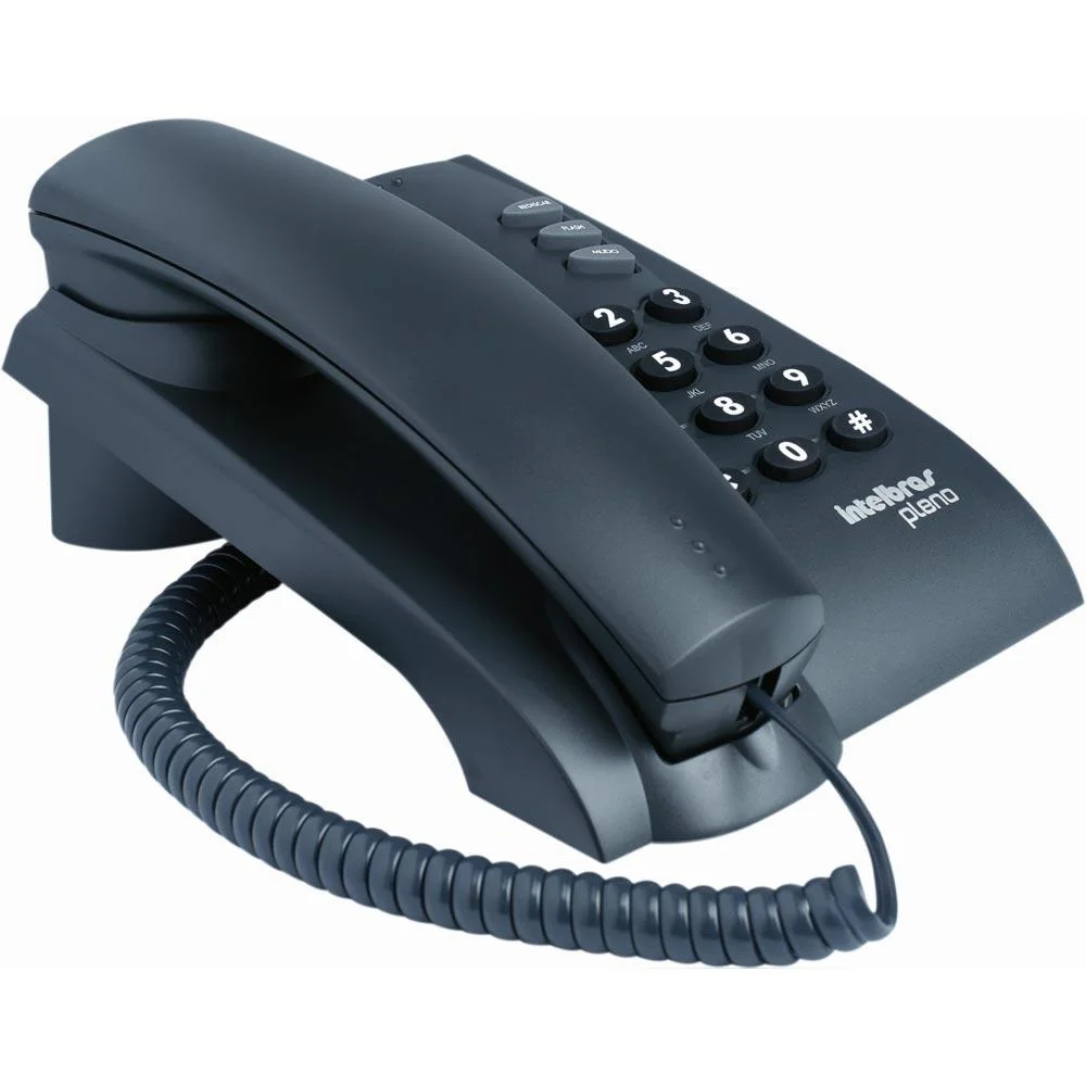 Telefone Intelbras Pleno, Com Chave, Preto - 4080057 Telefone Intelbras Pleno, Com Chave, Preto - 4080057