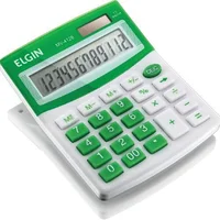 Calculadora De Mesa Visor - Alimentação Solar E Bateria - Blister Mv4126 Verde
