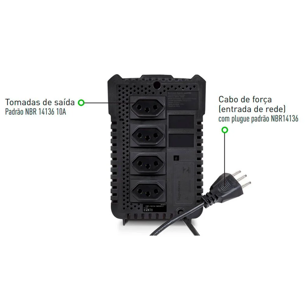 Imagem 2 de 5 do produto Estabilizador 500VA Monovolt Entrada e Saida 115V SMS Revolution Speedy 4 Tomadas 15971