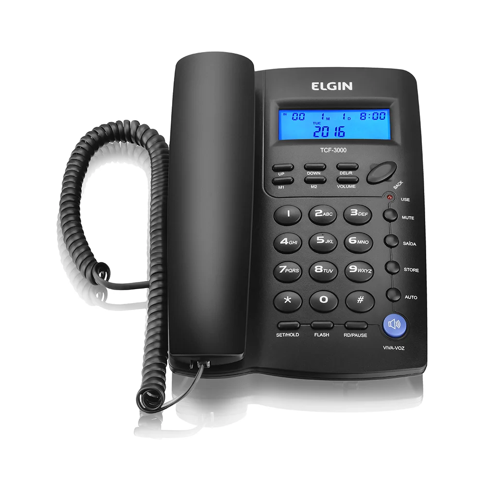Imagem 4 de 5 do produto Telefone Com Fio, Indentificador De Chamadas, Agenda P/ 12 Números, Preto - TCF 3000
