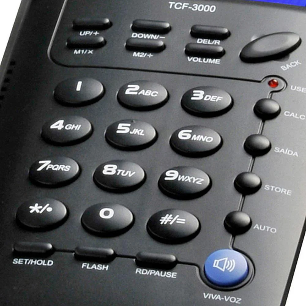 Imagem 5 de 5 do produto Telefone Com Fio, Indentificador De Chamadas, Agenda P/ 12 Números, Preto - TCF 3000