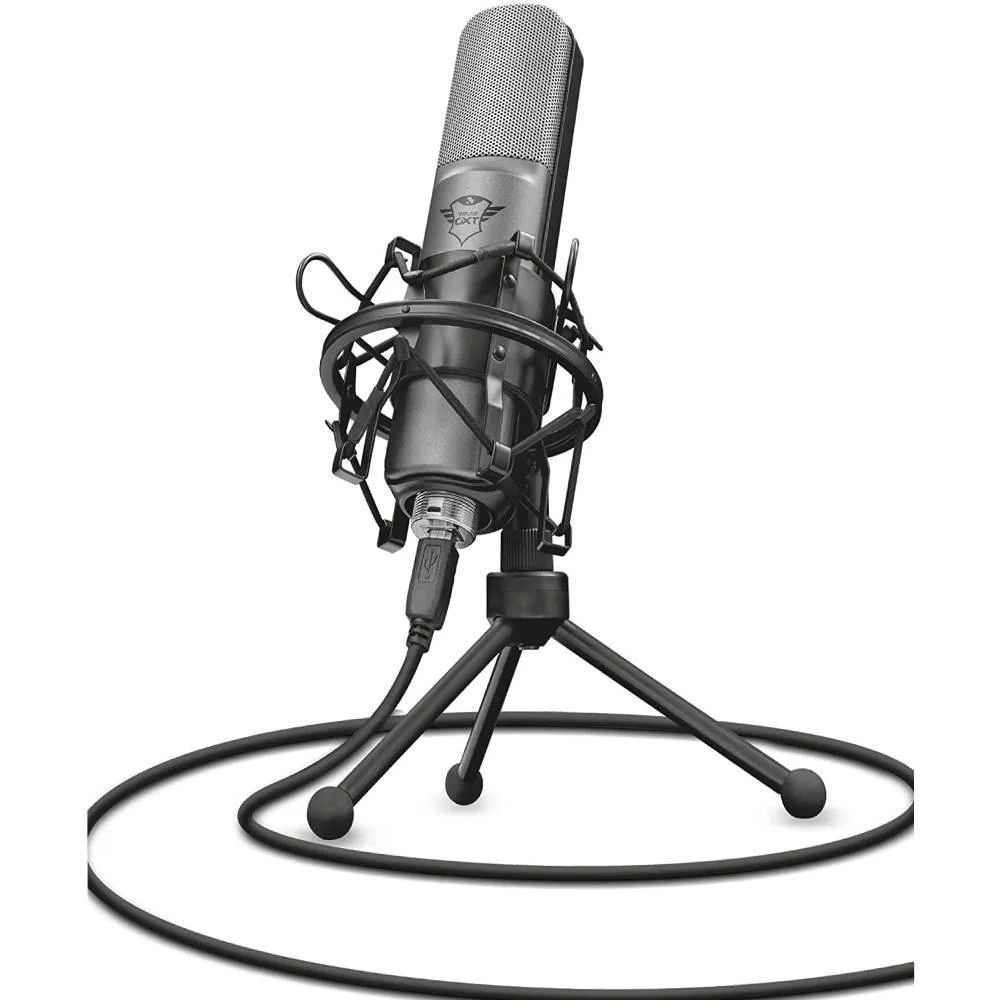 Microfone Gamer Trust Streaming GXT 242 Lance Podcast, USB, Preto - 22614