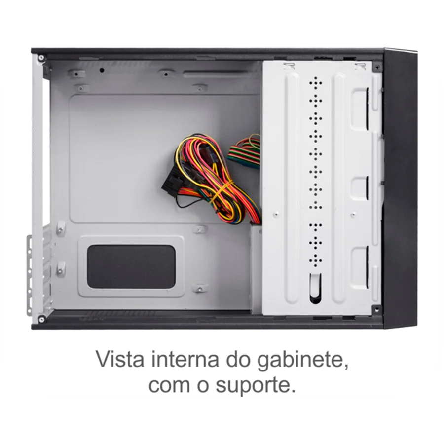 Imagem 3 de 5 do produto Gabinete Slim K-Mex Gm-07t7, Micro Atx, Com Fonte 200W E Cabo, Preto