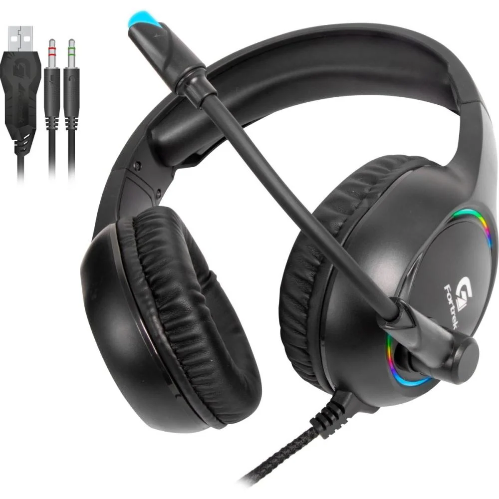 Imagem 5 de 5 do produto Headset Gamer Fortrek Holt, RGB, P2 + USB, Cabo Trançado, Preto - 70552