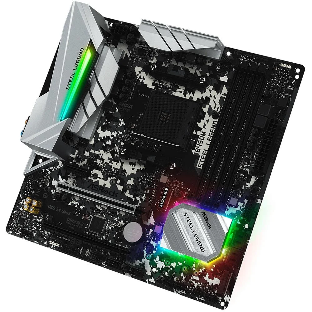 Imagem 3 de 4 do produto Placa-Mãe AsRock B450M Steel Legend, AMD AM4, mATX, DDR4