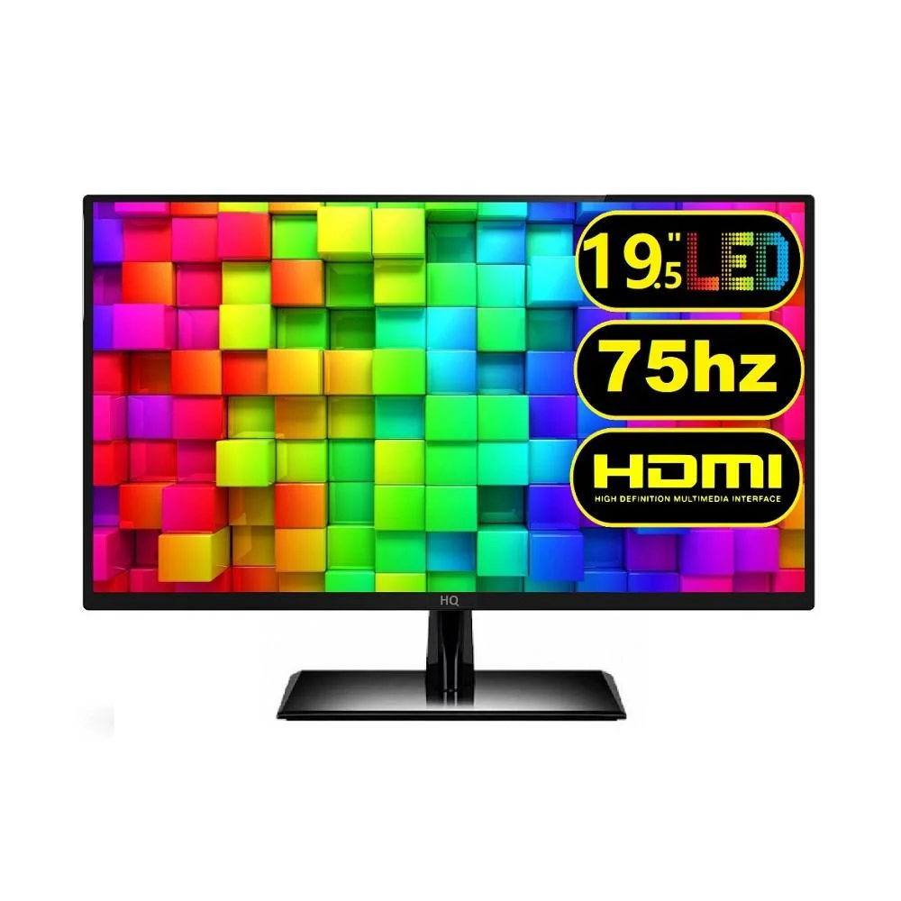 Monitor HQ 19.5 LED Widescreen, 75hz, HDMI, VESA, Ajuste de Inclinação, Preto - 19.5HQ-LED Monitor HQ 19.5 LED Widescreen, 75hz, HDMI, VESA, Ajuste de Inclinação, Preto - 19.5HQ-LED