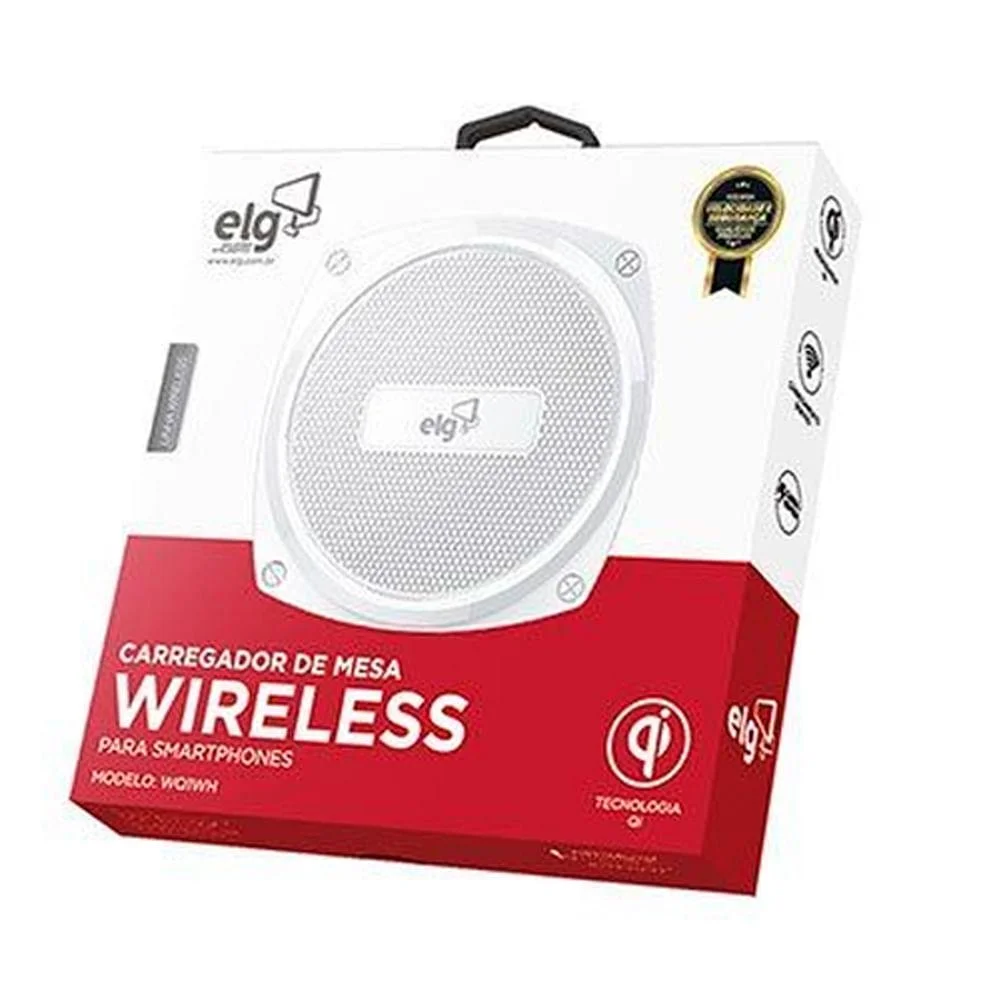 Imagem 2 de 3 do produto CARREGADOR DE MESA ELG WQ1WH WIRELESS PARA DISPOSITIVOS COM TECNOLOGIA QI BRANCO